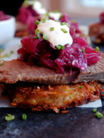 St. Patrick's Day Potato Cakes with Corned Beef & Cabbage
