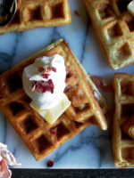 Waffles with Rhubarb