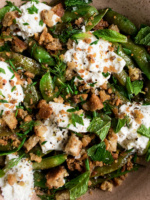 Blistered Snap Peas with Burrata