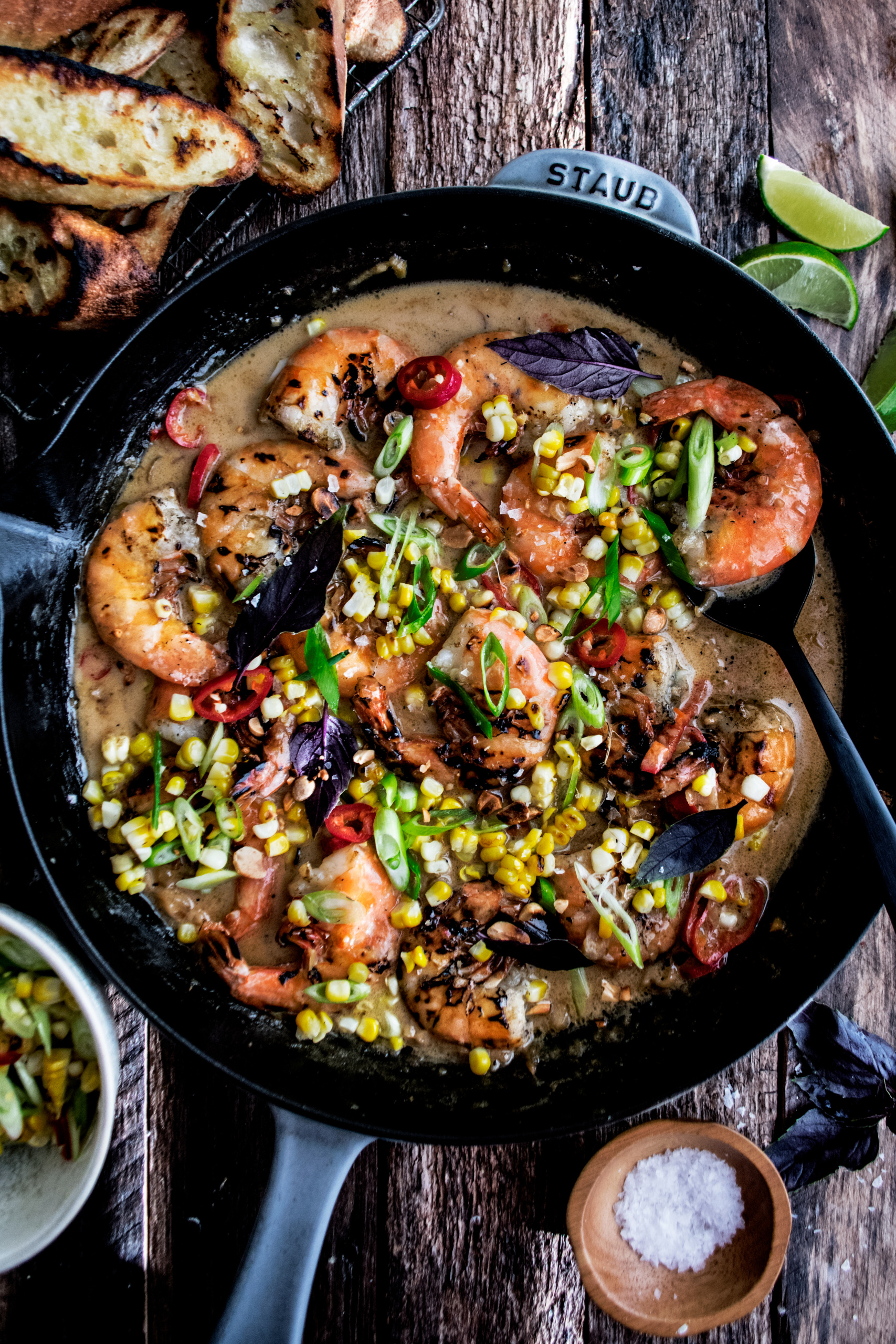 Grilled Shrimp with Spicy Coconut Broth