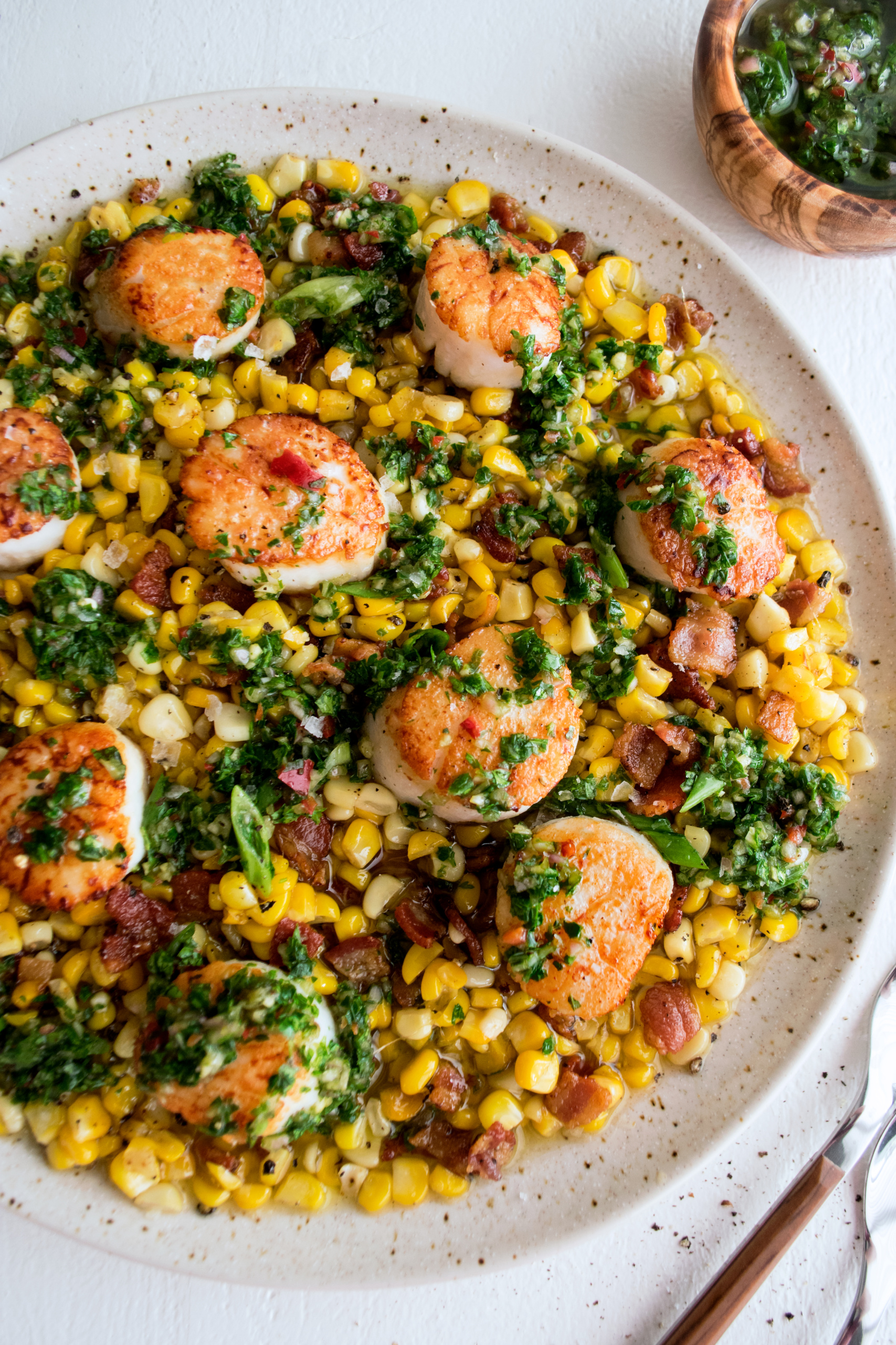 Scallops with Sautéed Corn