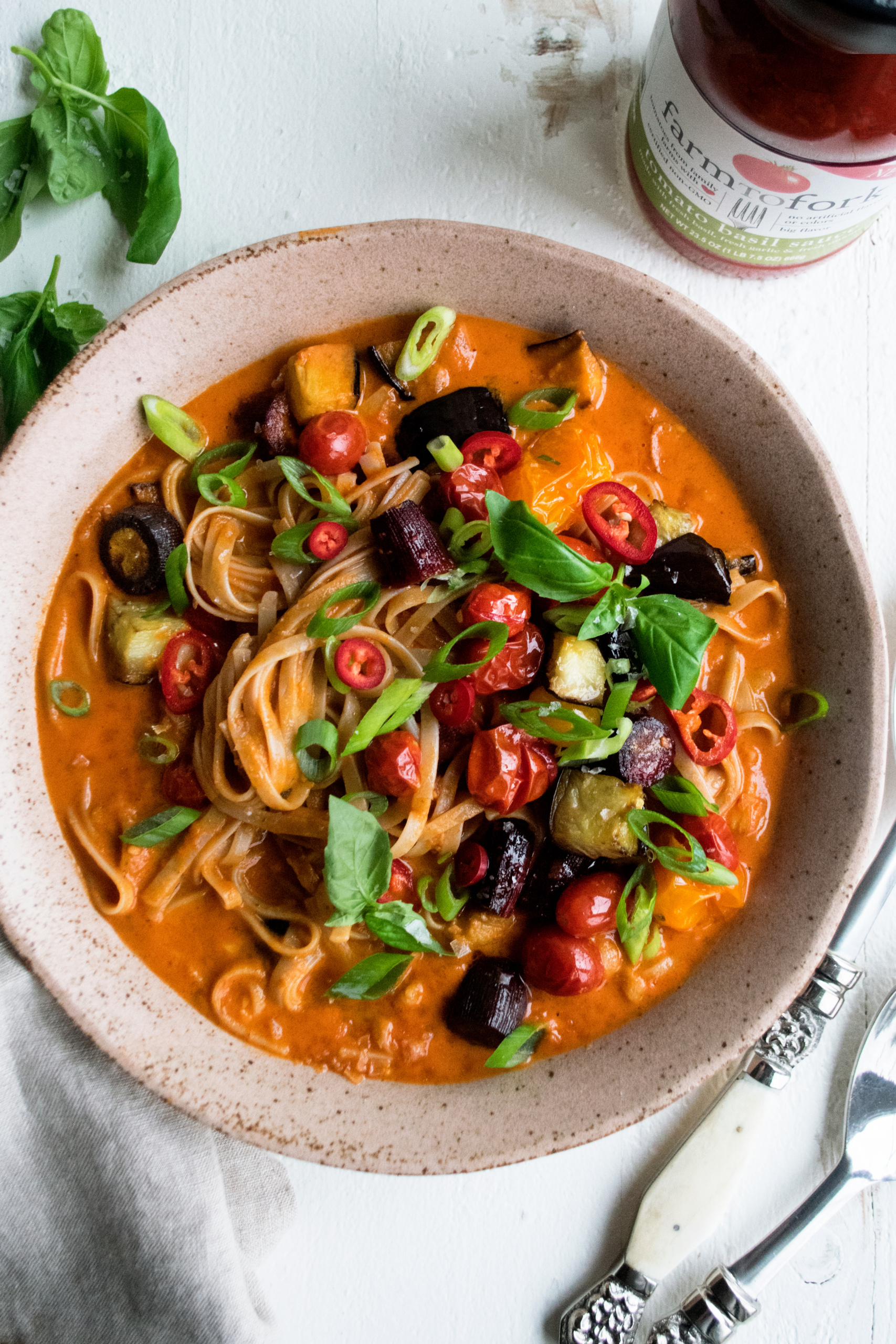 Roasted Tomato Curry Noodles