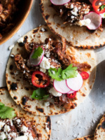 Chipotle & Pomegranate Braised Chicken Tacos
