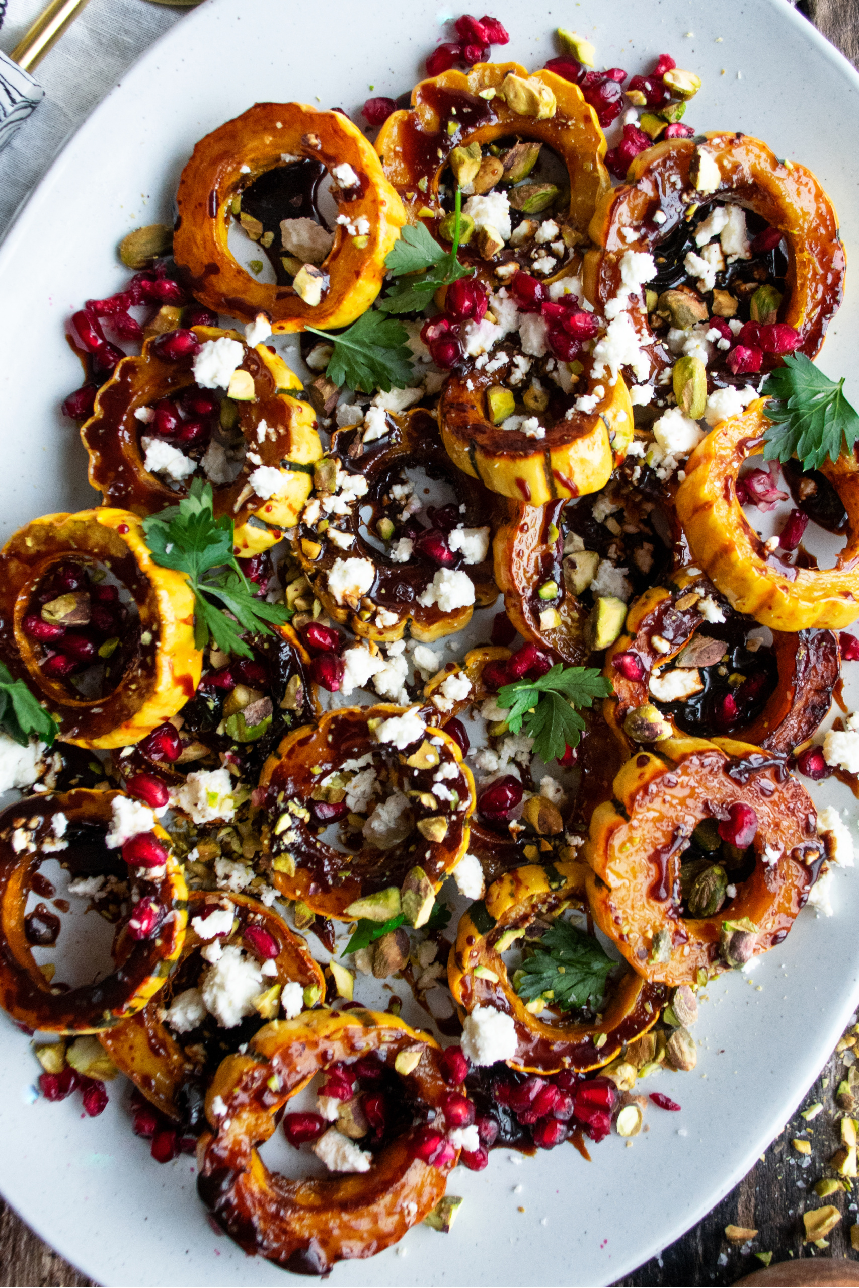 Pomegranate Glazed Delicata Squash