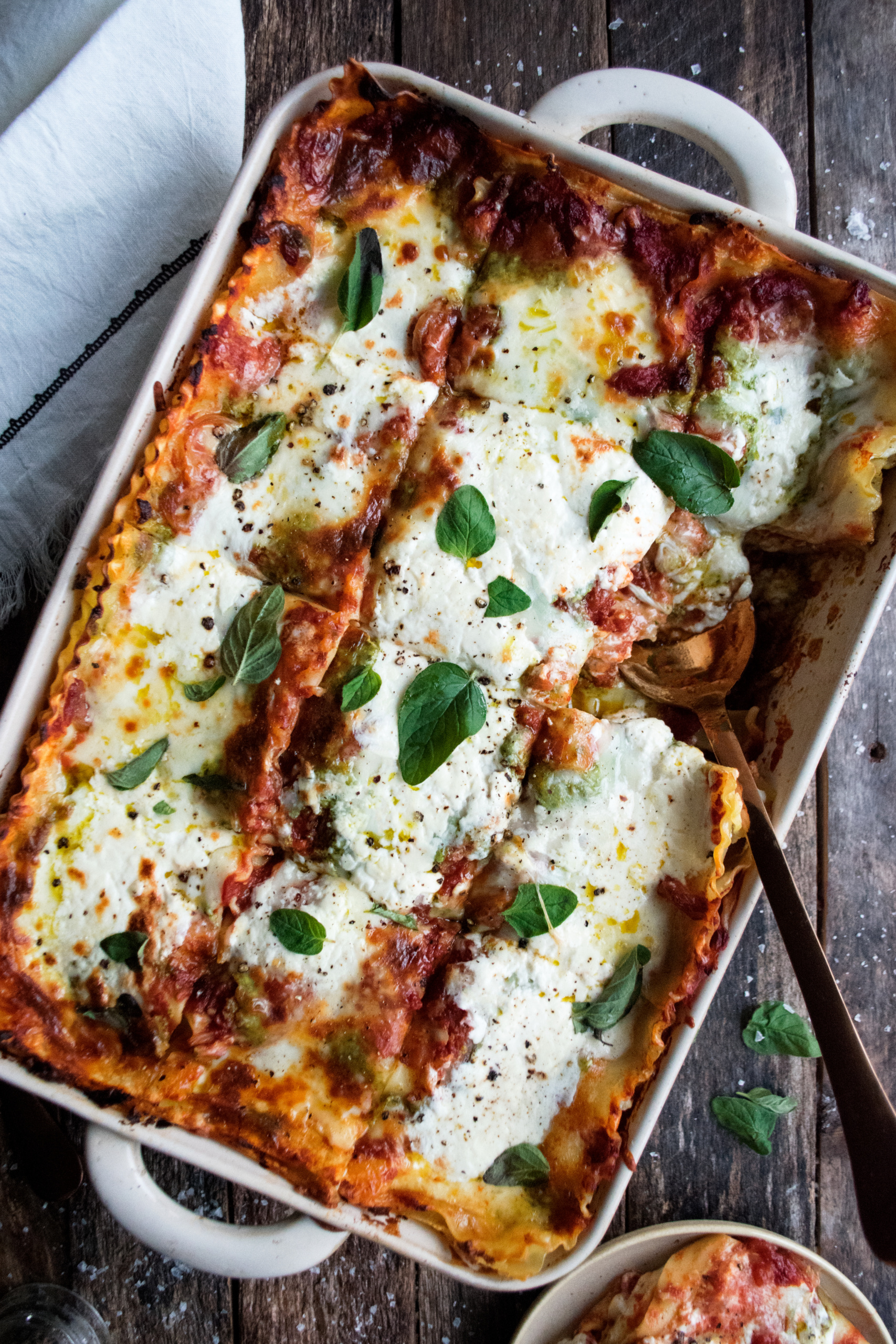 Christmas Burrata & Pesto Lasagna