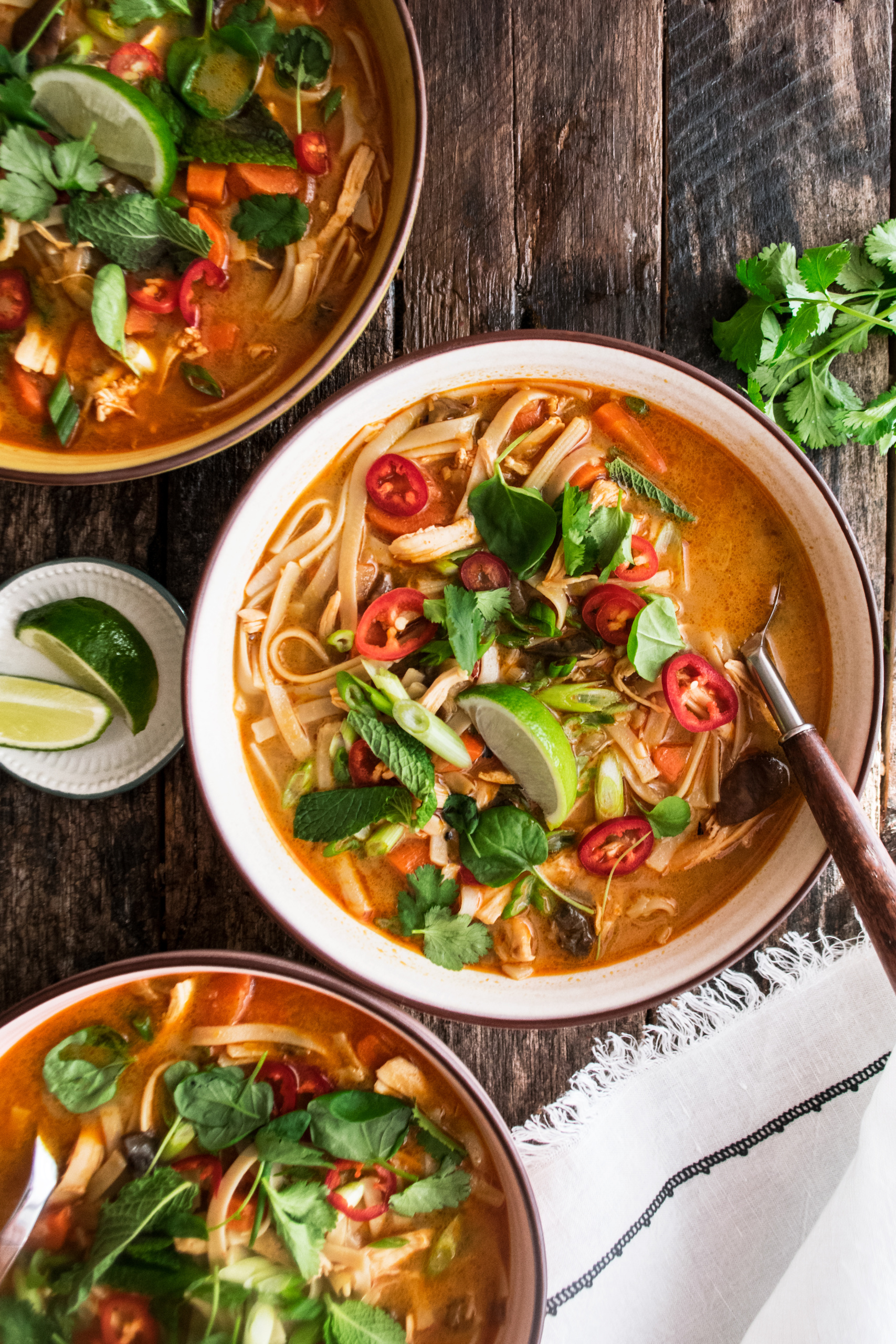 Thai Chicken Rice Noodle Soup