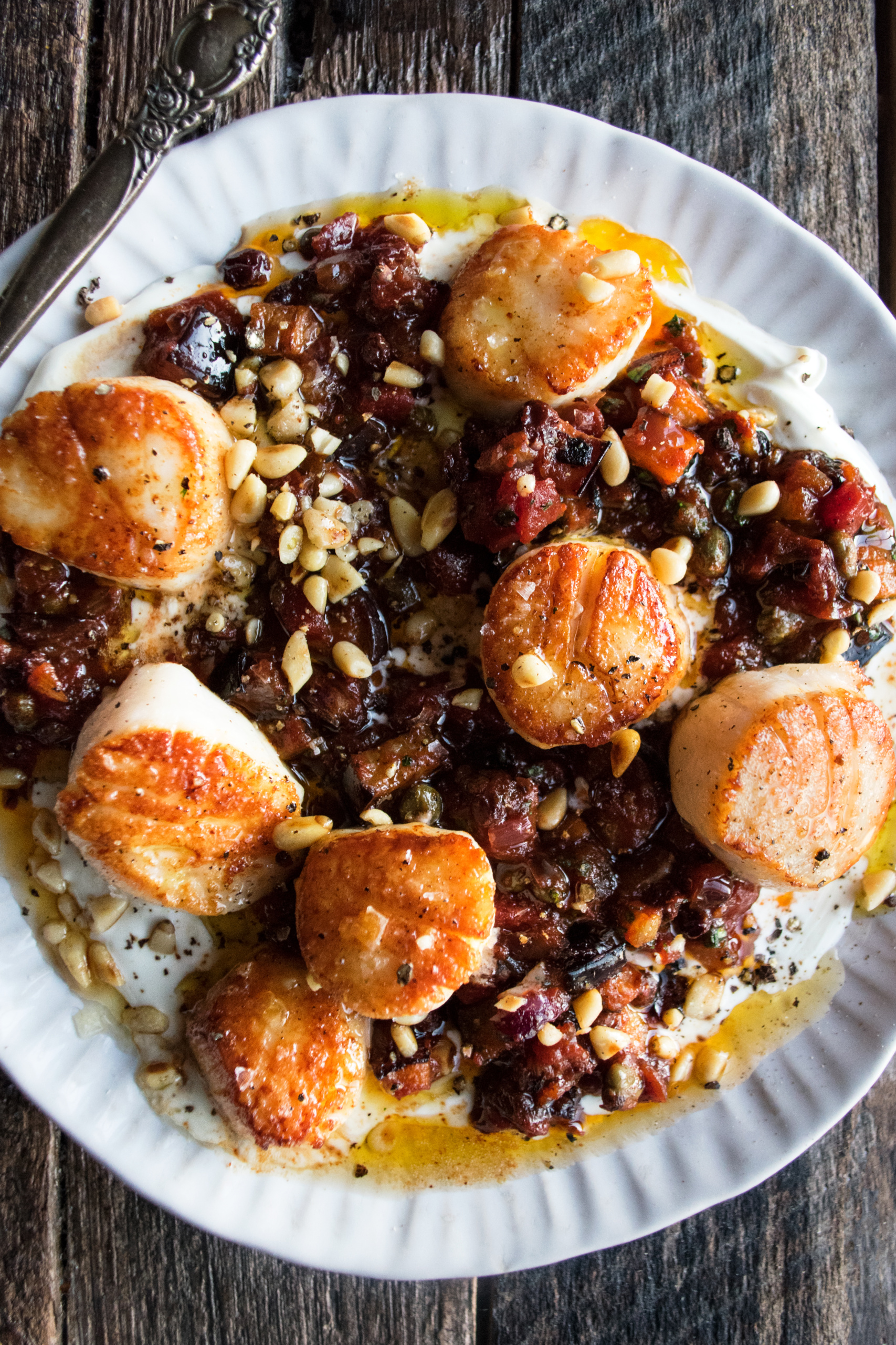 Seared Scallops with Caponata