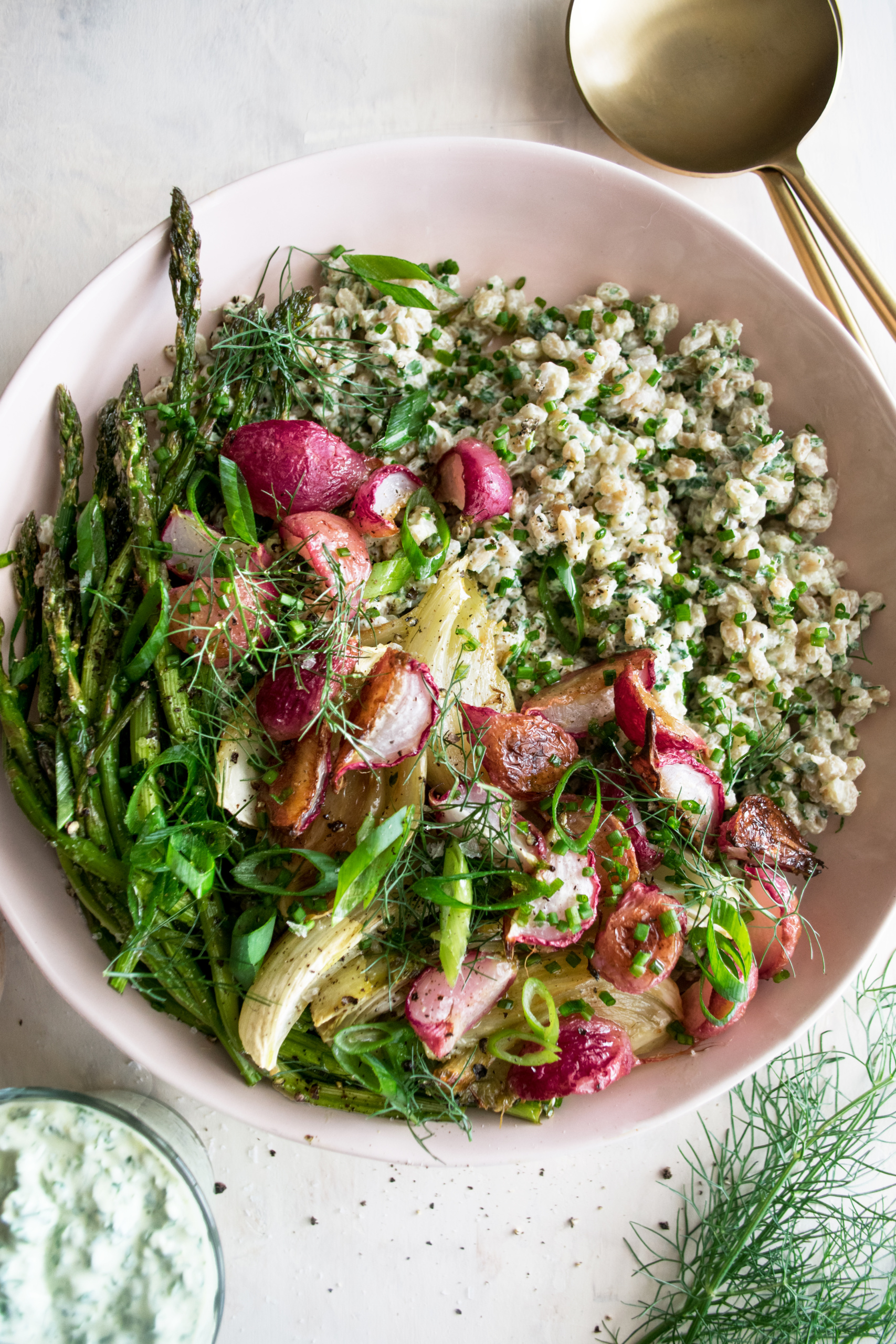 Spring Farro Bowl with Herb Yogurt