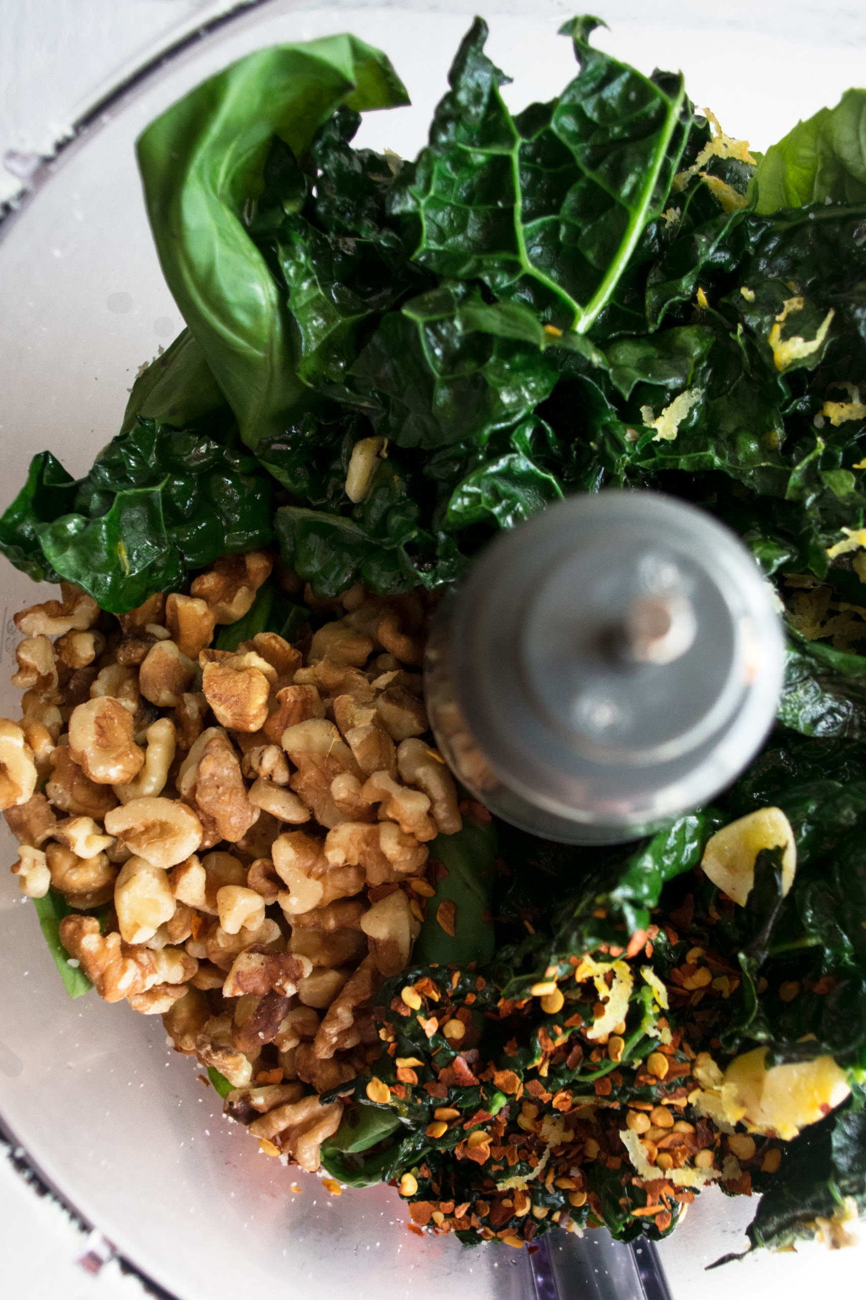kale pesto in food processor