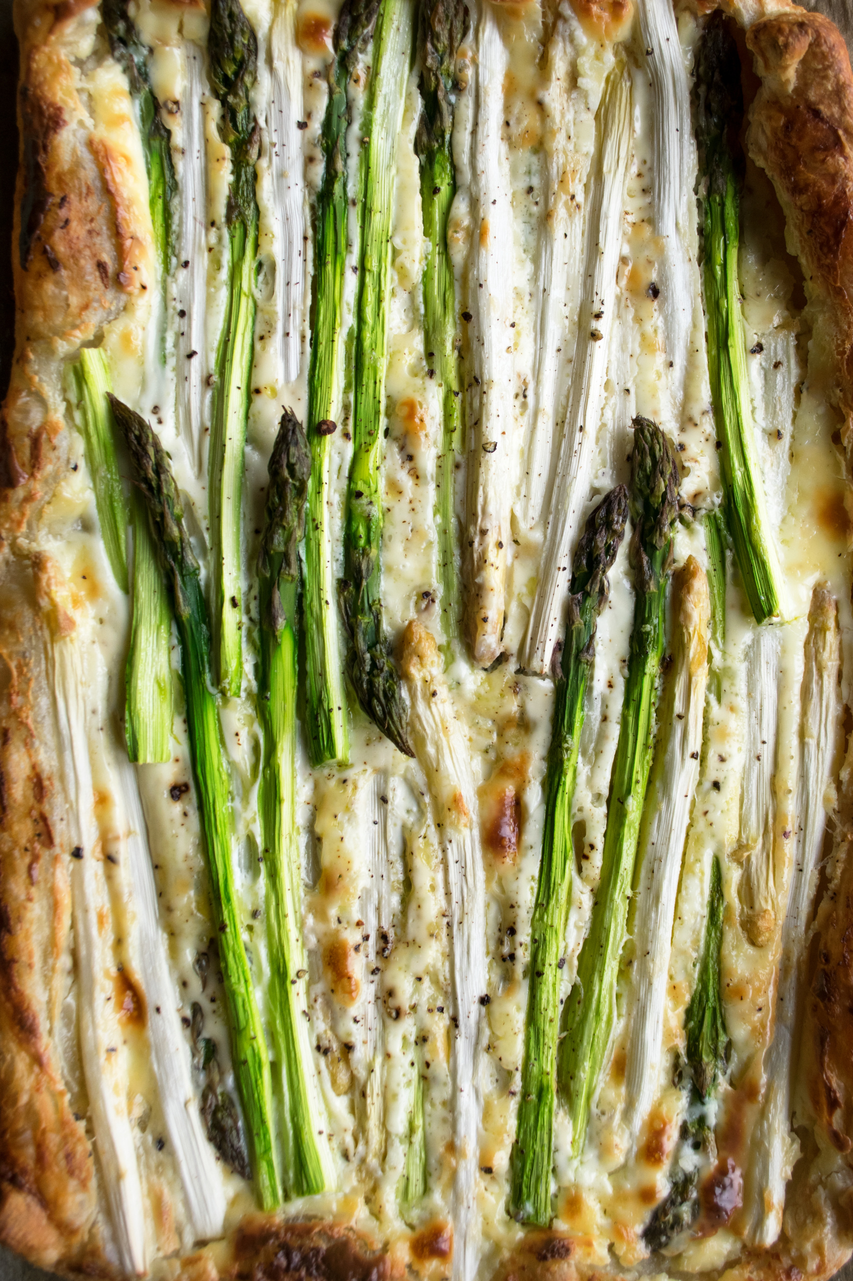 Asparagus Tart up-close shot