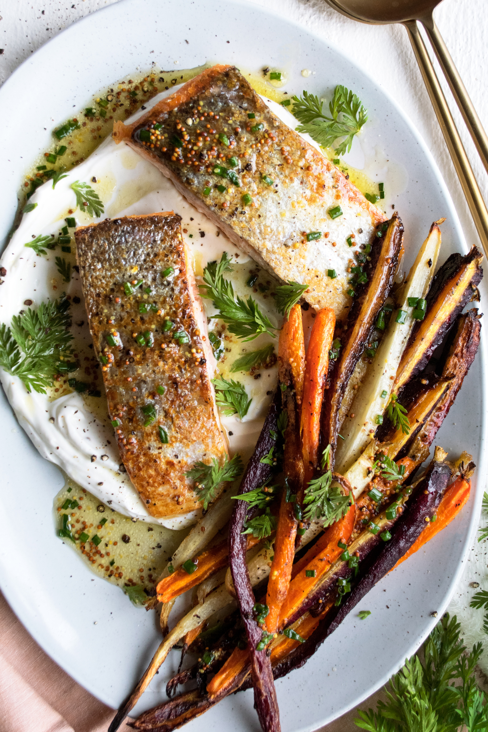 Simple Salmon Dinner with Roasted Carrots