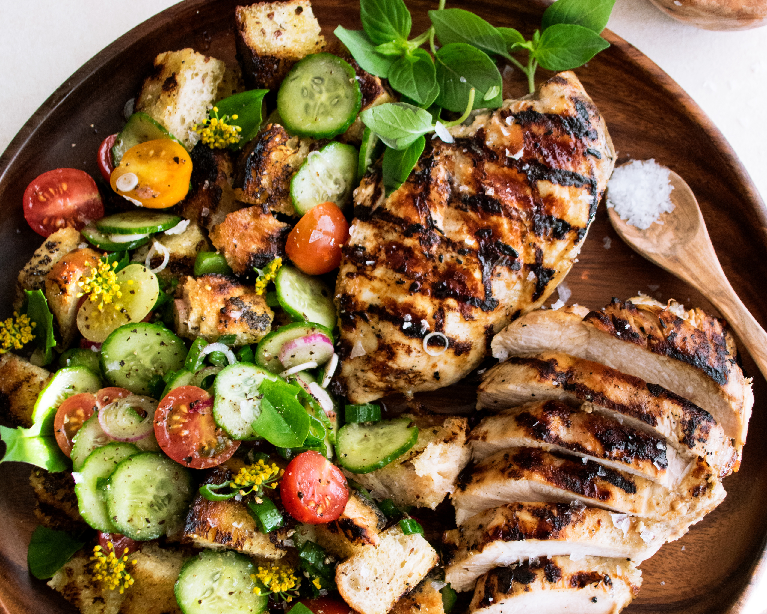 Grilled Chicken with Garden Panzanella