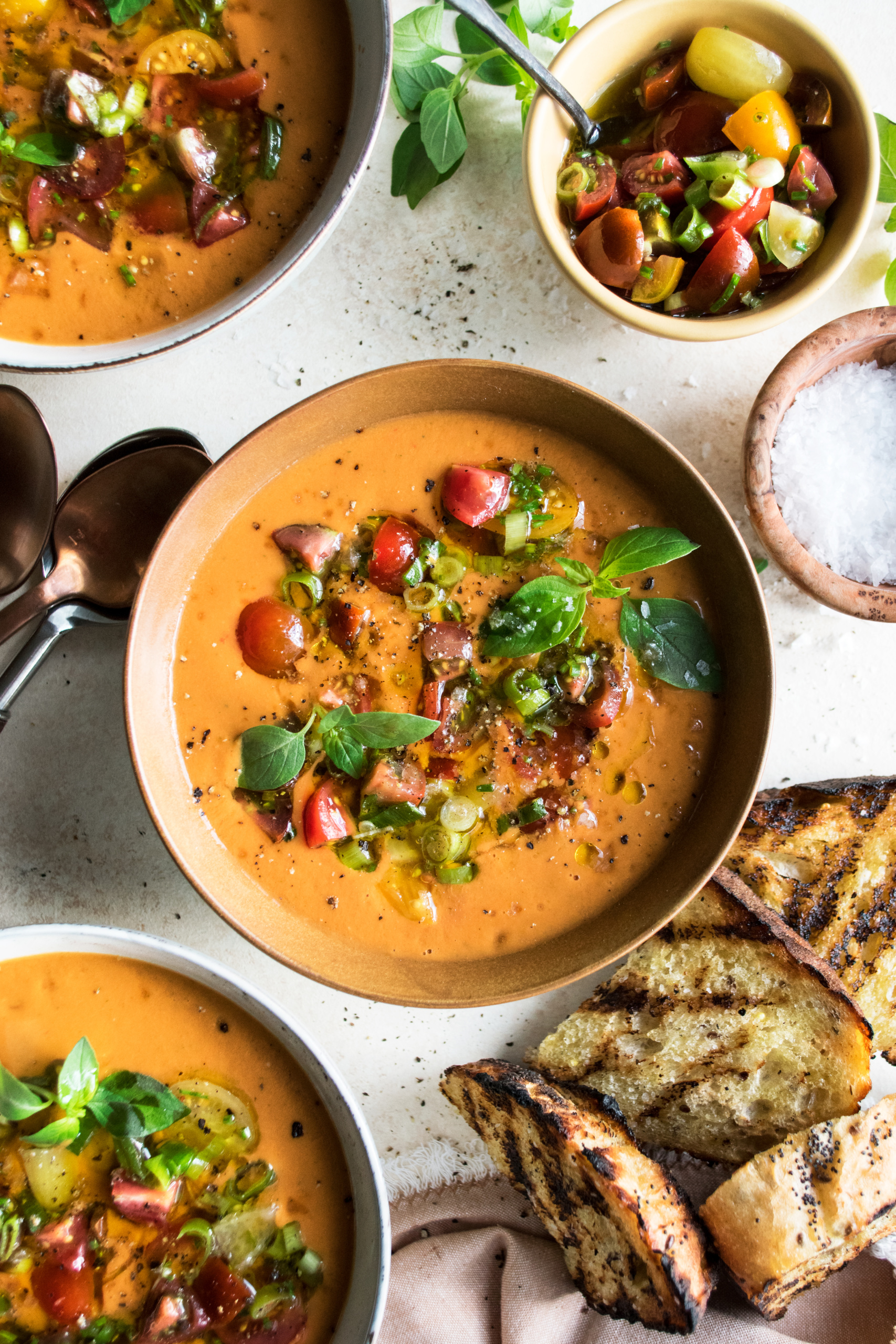 Heirloom Tomato Gazpacho with Grilled Bread