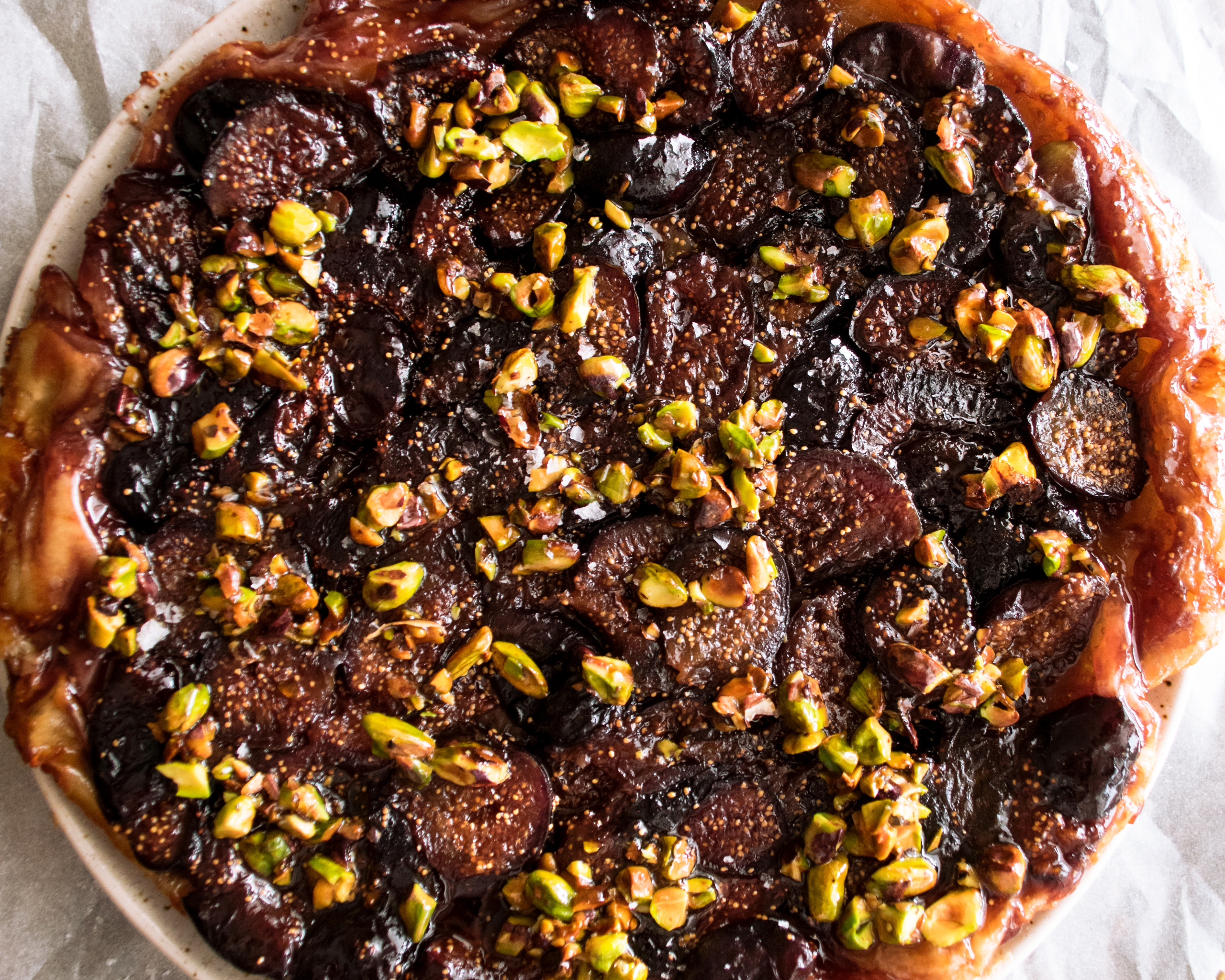 Salted Pistachio Fig Tarte Tatin