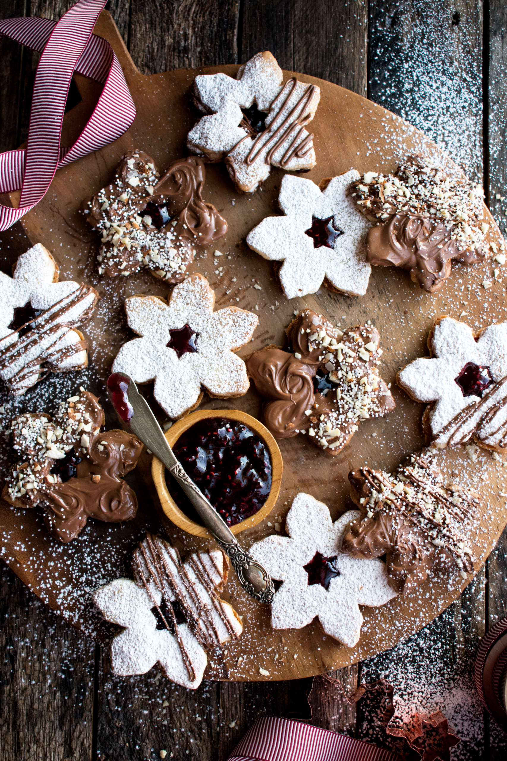 Chocolate Dipped Shortbread Cookie Sandwiches