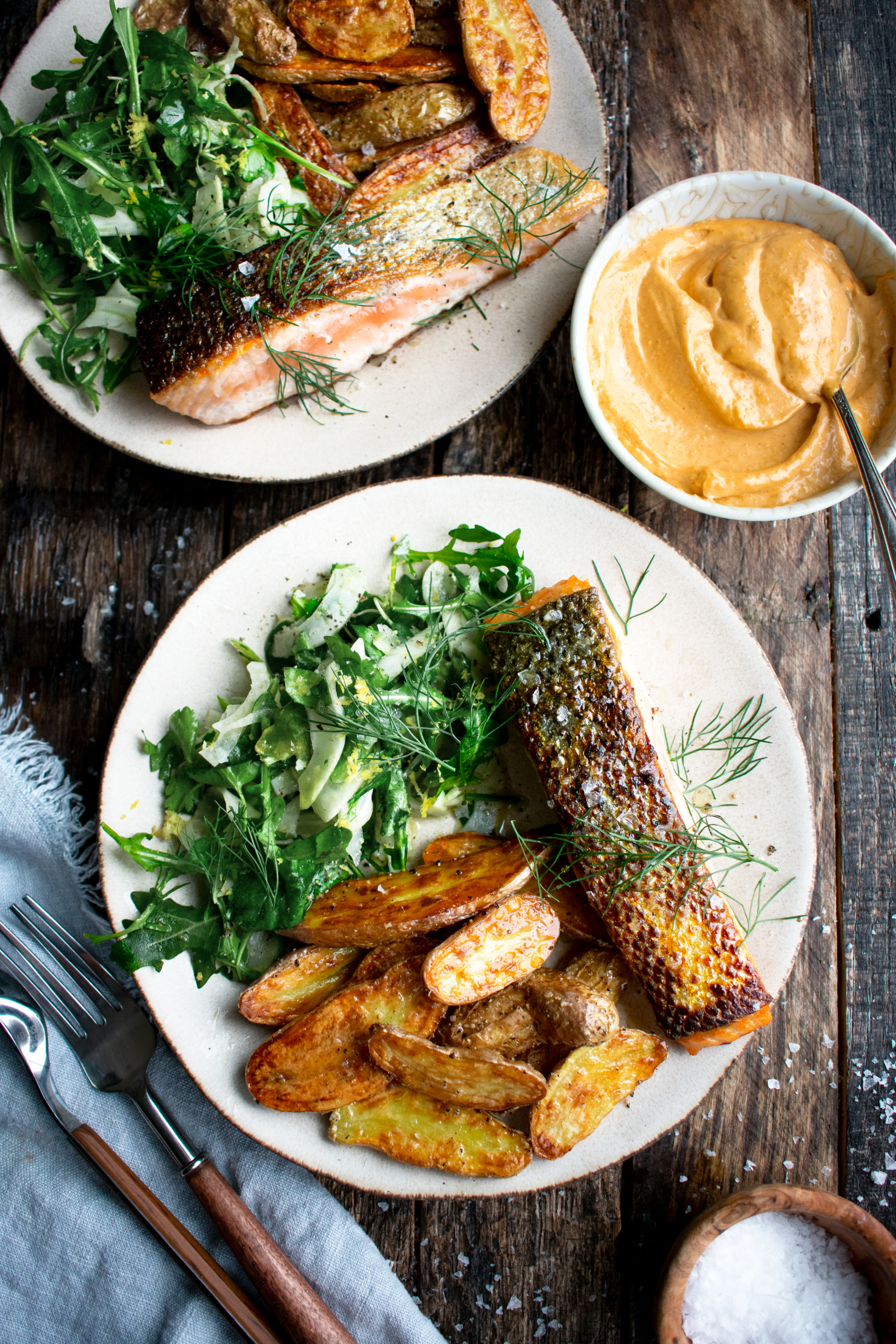 Seared Salmon with Roasted Potatoes