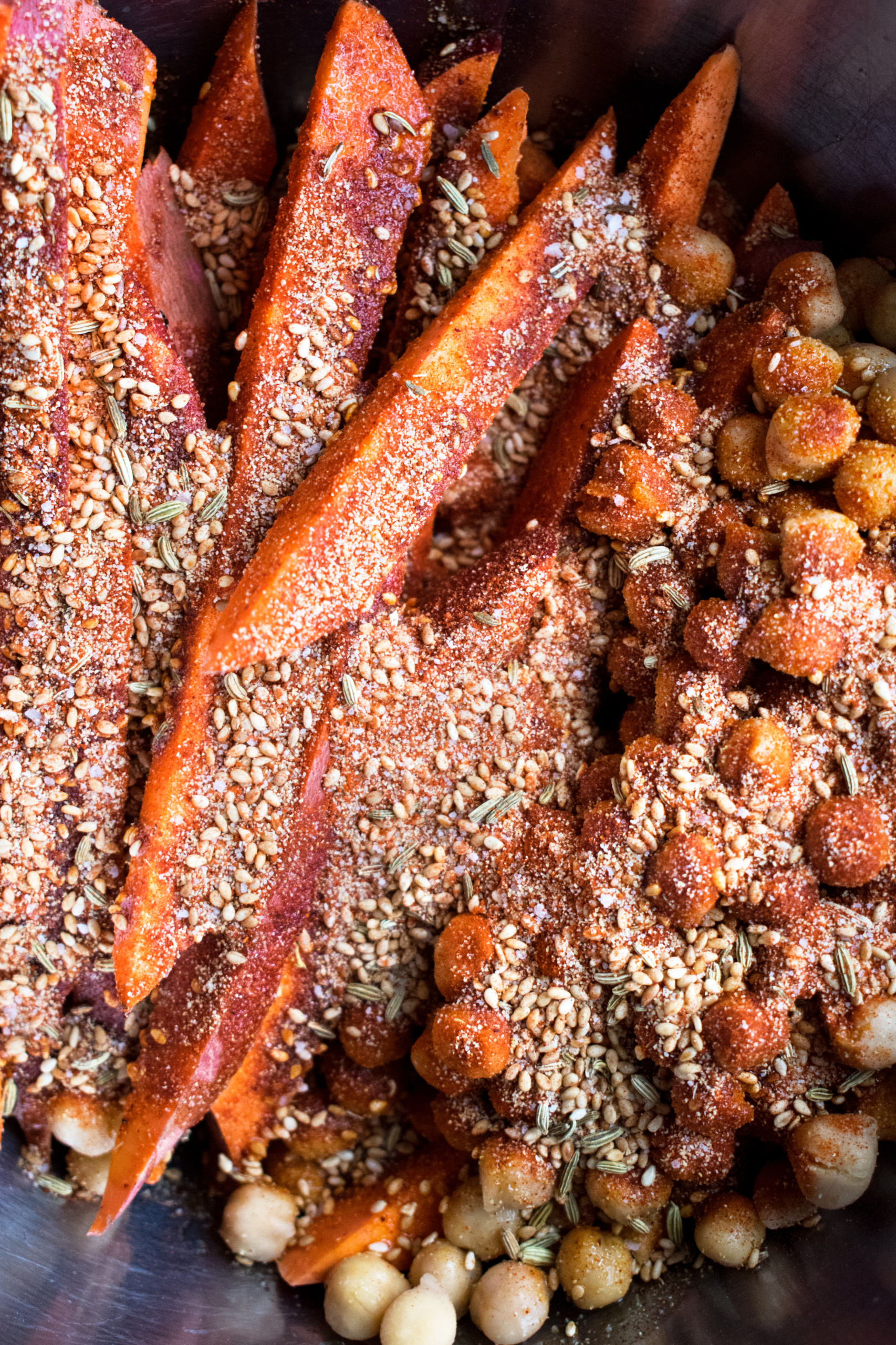 sweet potatoes and chickpeas