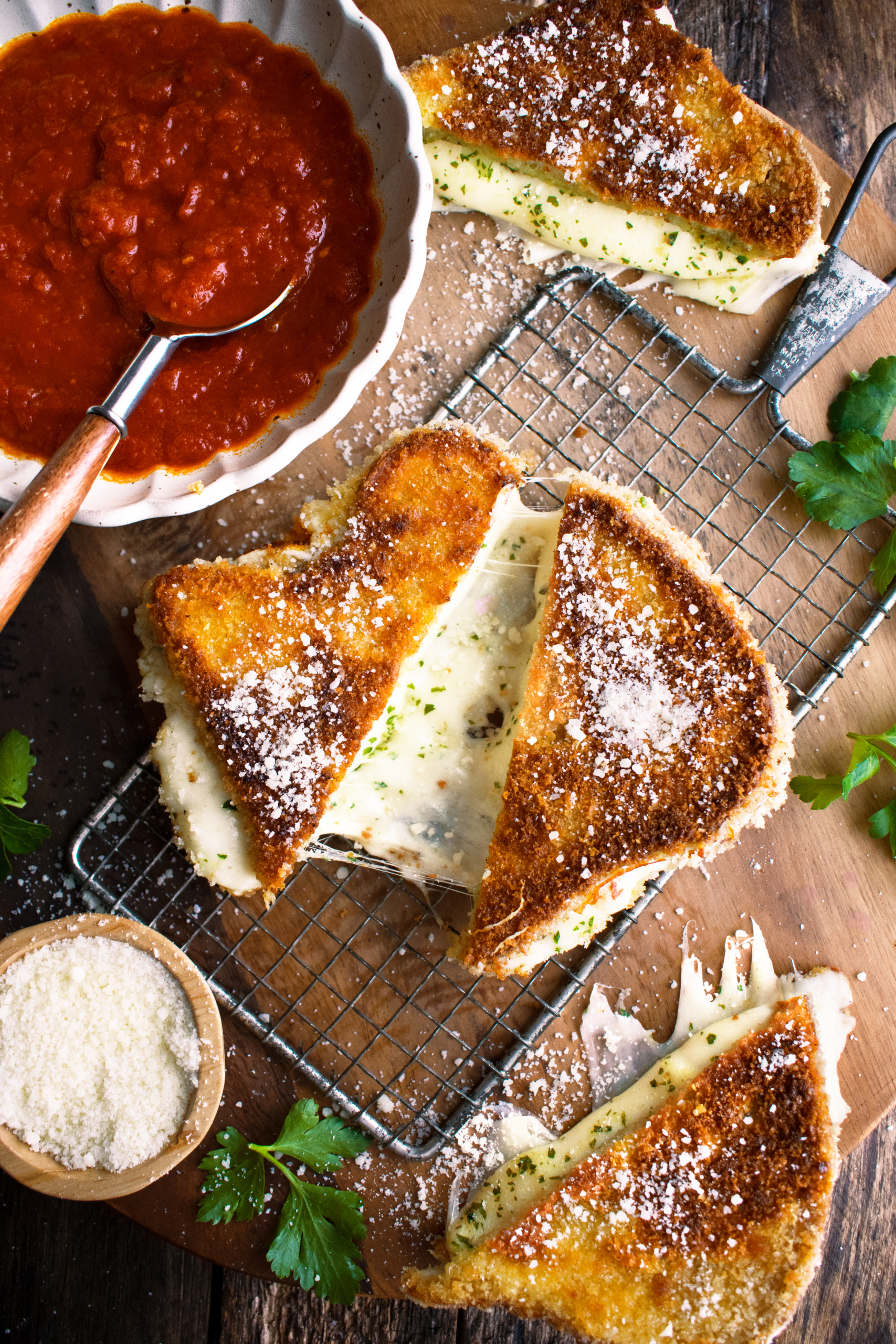 Fried Mozzarella Sandwiches