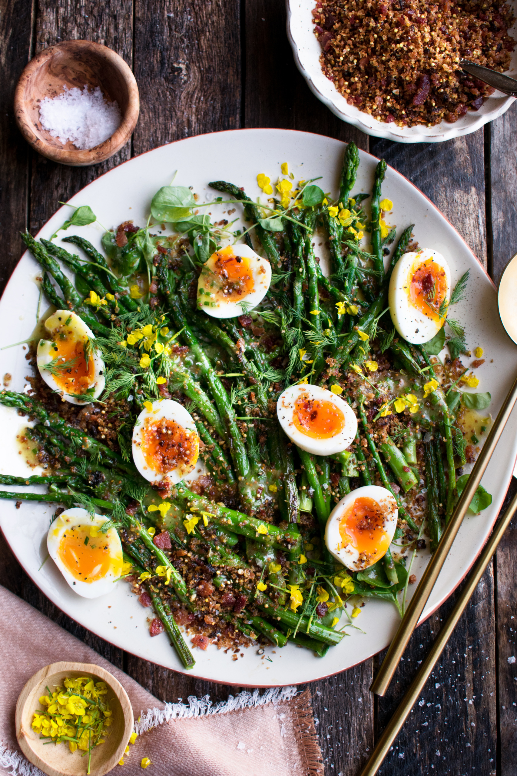 Charred Asparagus with Horseradish Vinaigrette