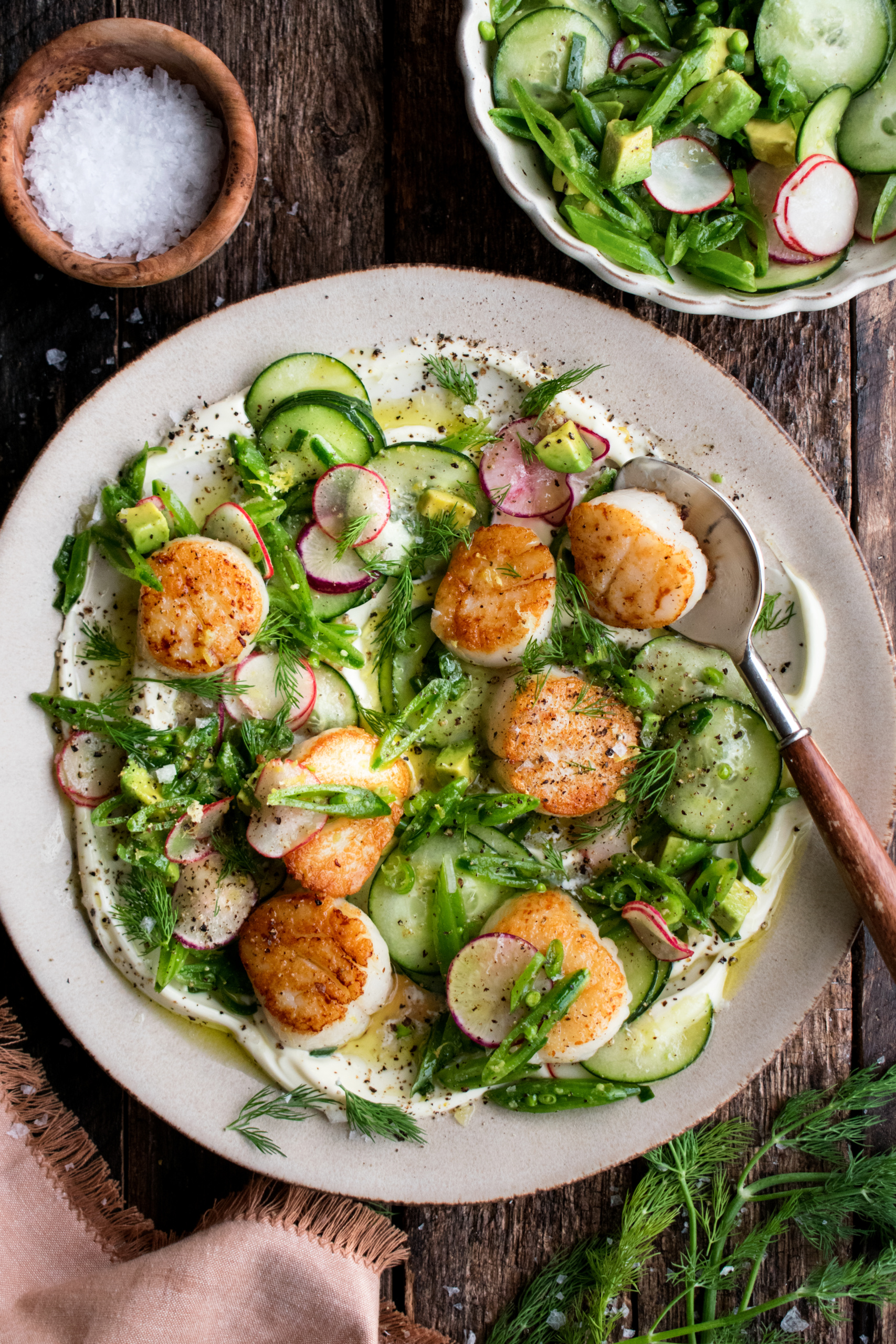 Scallops with Cucumber Salad