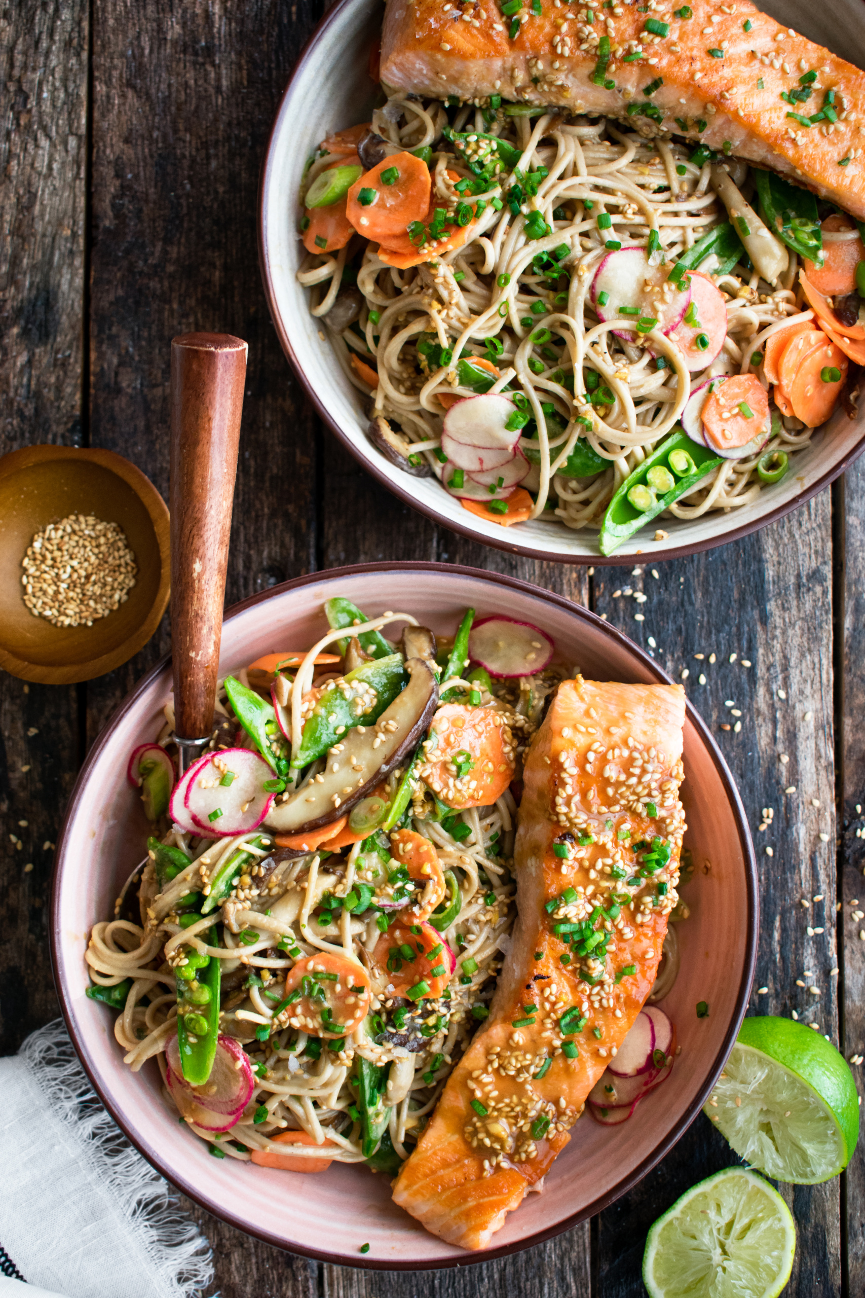 Soba Noodle Salad with Salmon