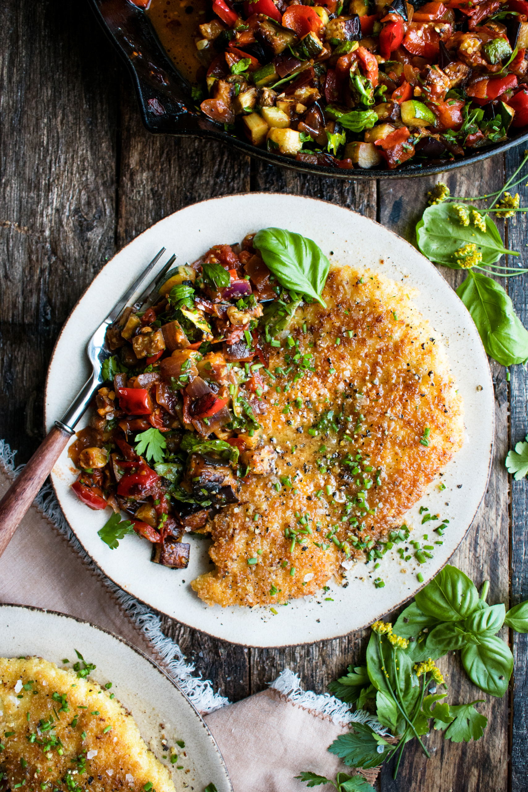 Parmesan Crusted Chicken with Ratatouille