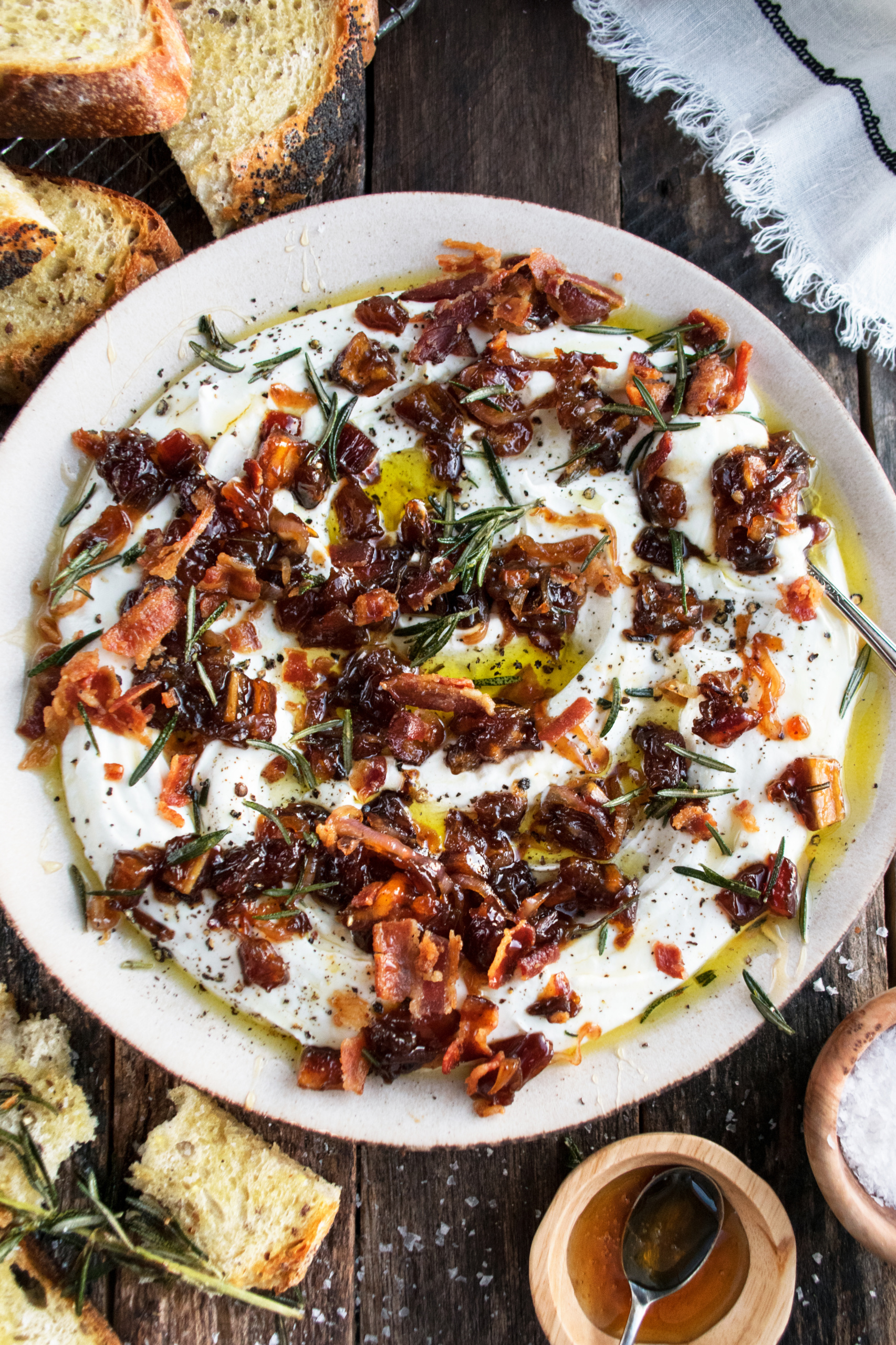 Whipped Goat Cheese with Bacon & Dates