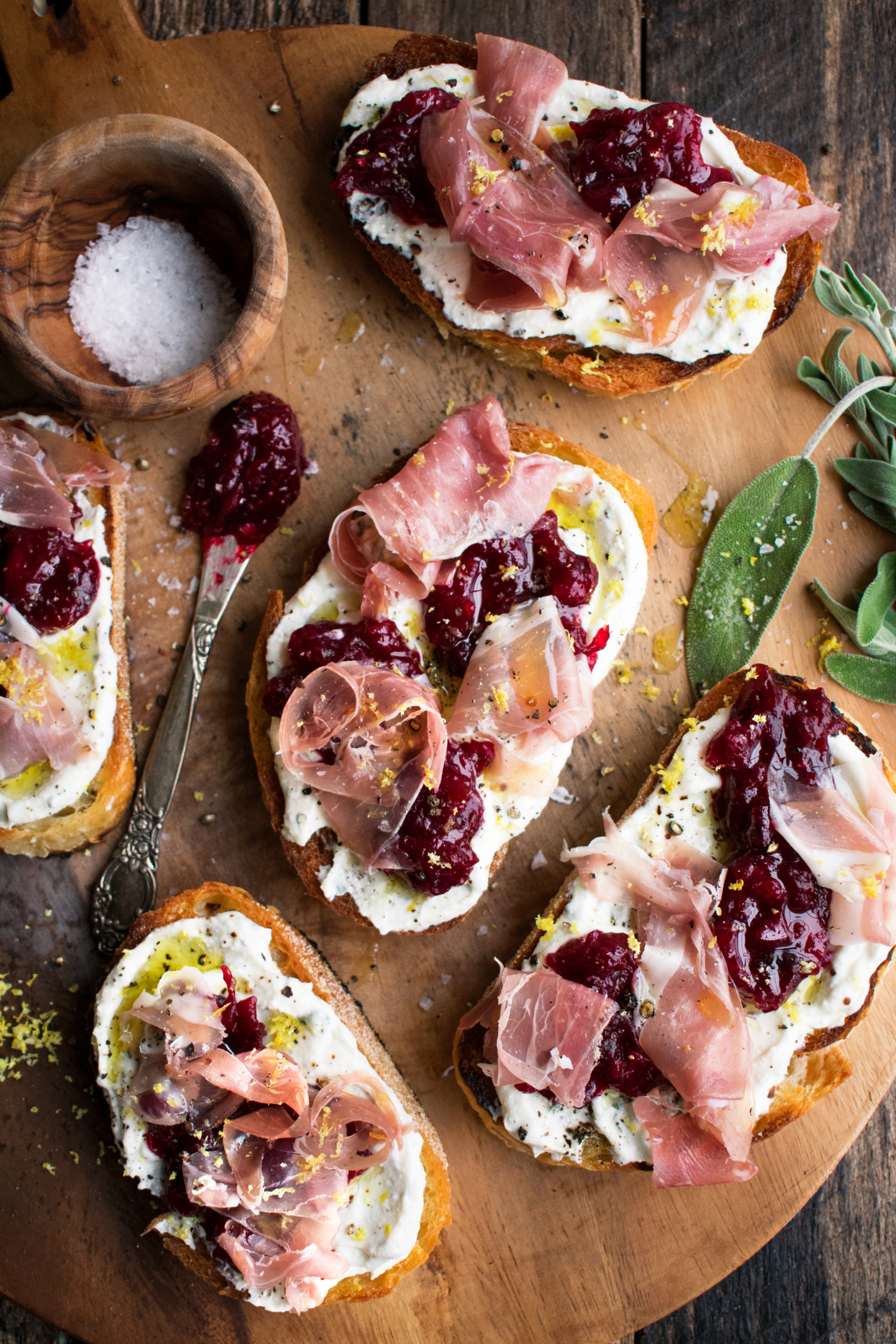 Cranberry & Prosciutto Ricotta Toast