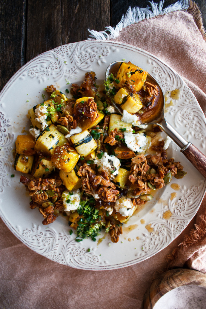 finished Maple Roasted Delicata Squash on a plate