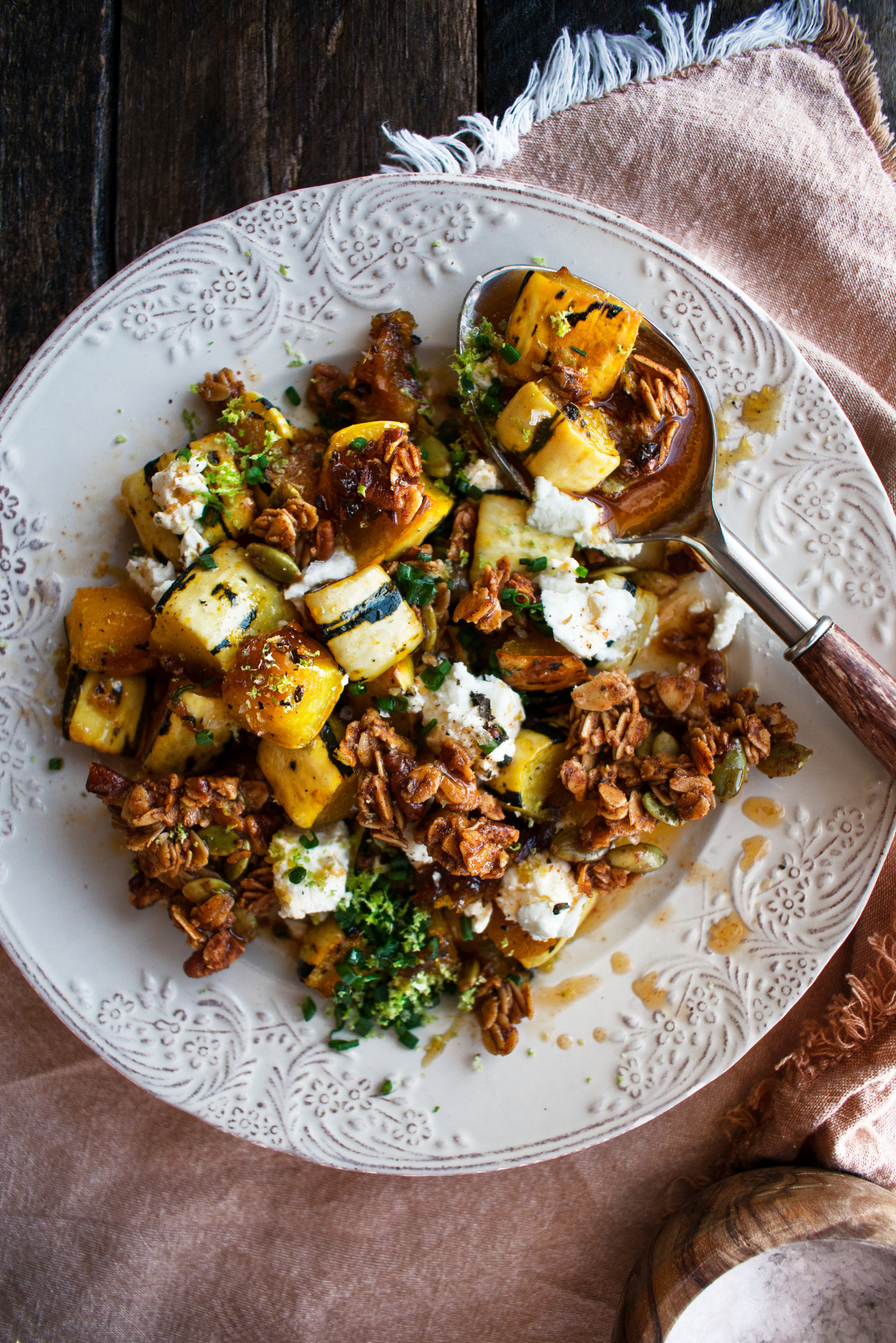 finished Maple Roasted Delicata Squash on a plate