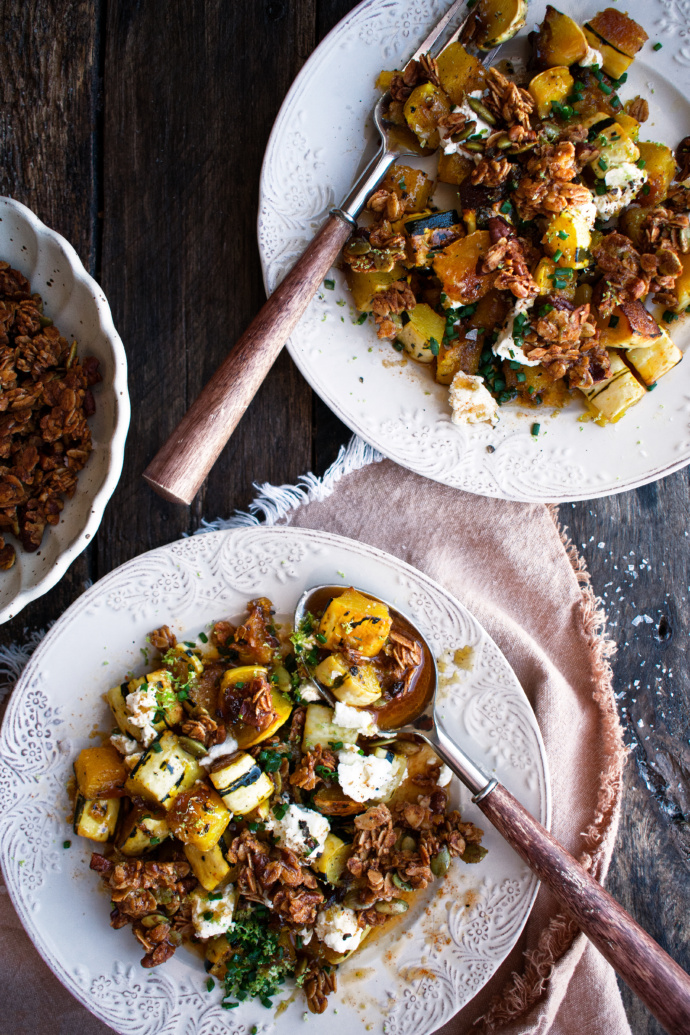two plates of finished Maple Roasted Delicata Squash